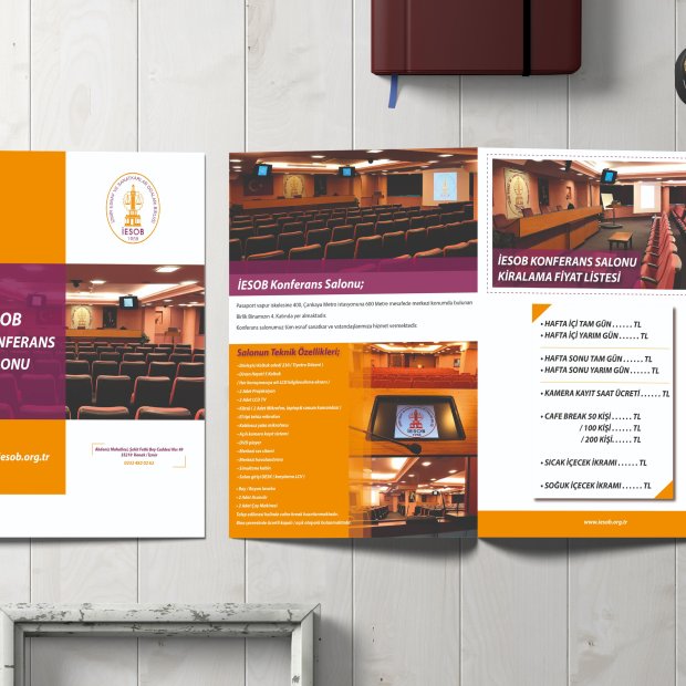35 Web Tasarım İzmir | Tasarım | Basılı İşler | İESOB Konferans Salonu Tanıtımı Broşür Tasarımı